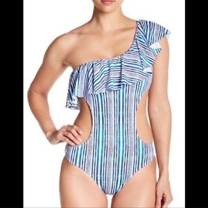 Tart - Enzo Print One-Shoulder Monokini Swimsuit